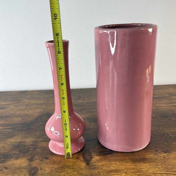 Elegant Pink Ceramic Vase Set - Picture 3 of 10